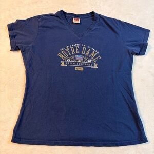 Nike Navy Notre Dame Irish Football V-Neck Tee